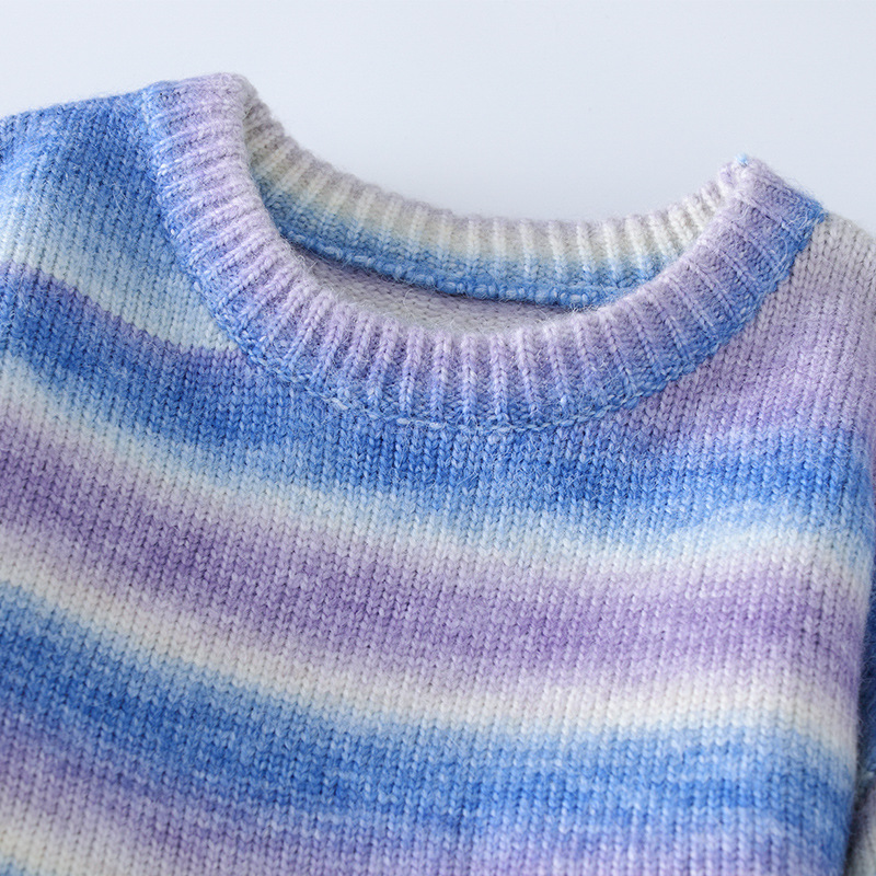 Sweater men's autumn and winter new style fresh gradient loose casual simple breathable couple's top knitted sweater_voghion.com