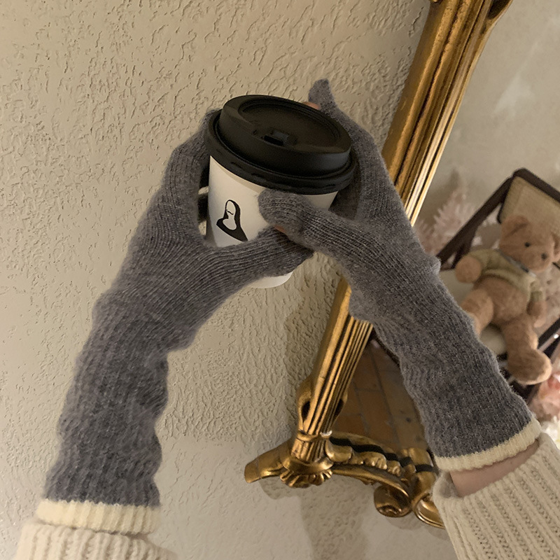 Guantes de punto personalizados multicolores opcionales envío rápido pantalla táctil dedos de fuga guantes personalizados fábrica de origen