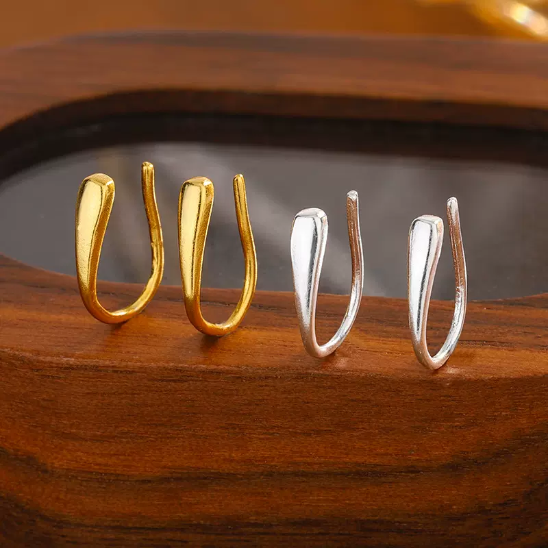 S999纯银耳钉水滴流苏耳钩女夏气质轻奢小高级耳环足银耳洞耳饰