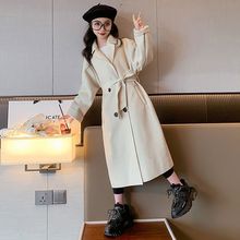 女童羊绒呢大衣外套2025春秋款中大童气质长款时尚洋气风衣潮