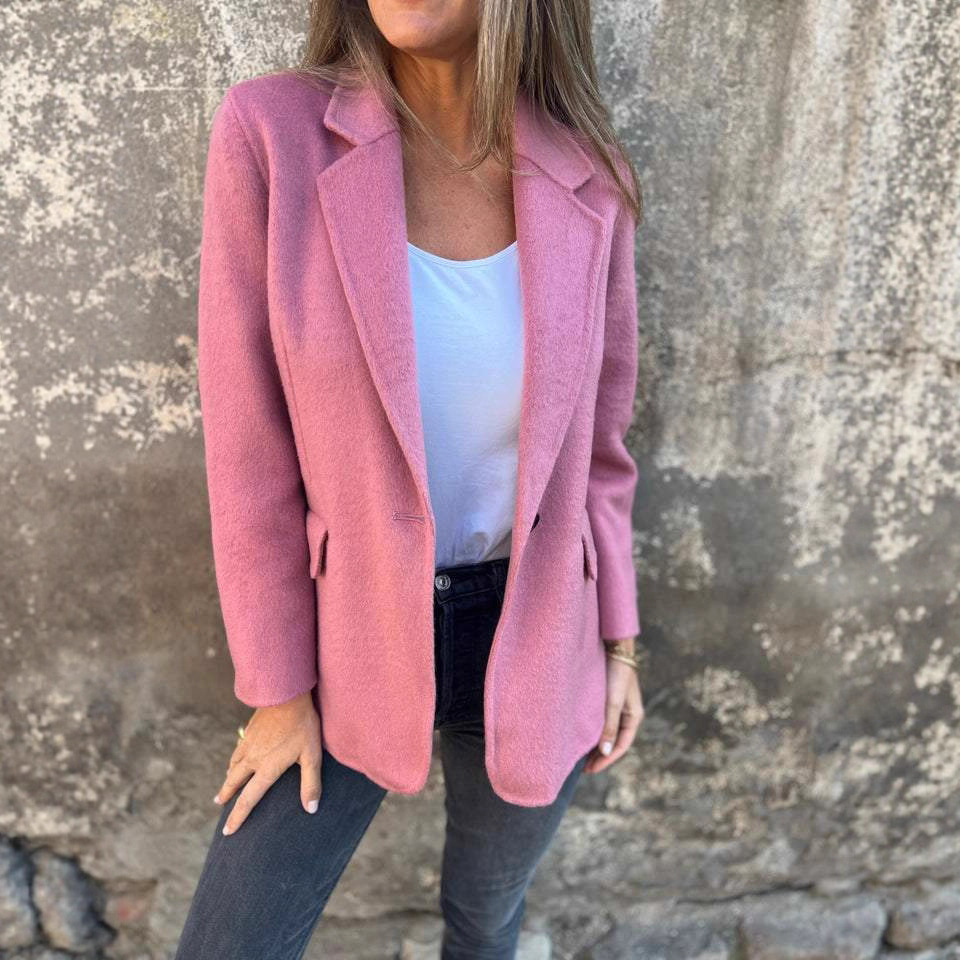Abrigo de lana para mujer con botones y cuello para invierno_voghion.com