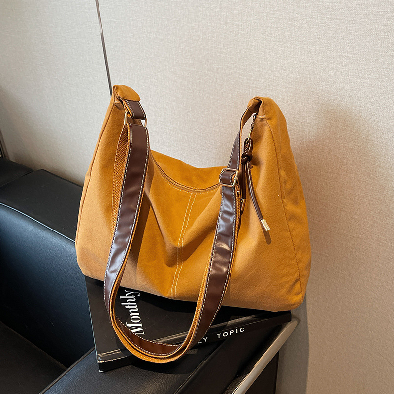 Bolso retro de gran capacidad para mujer 2024 otoño fresco casual moda simple bandolera casual tote bandolera