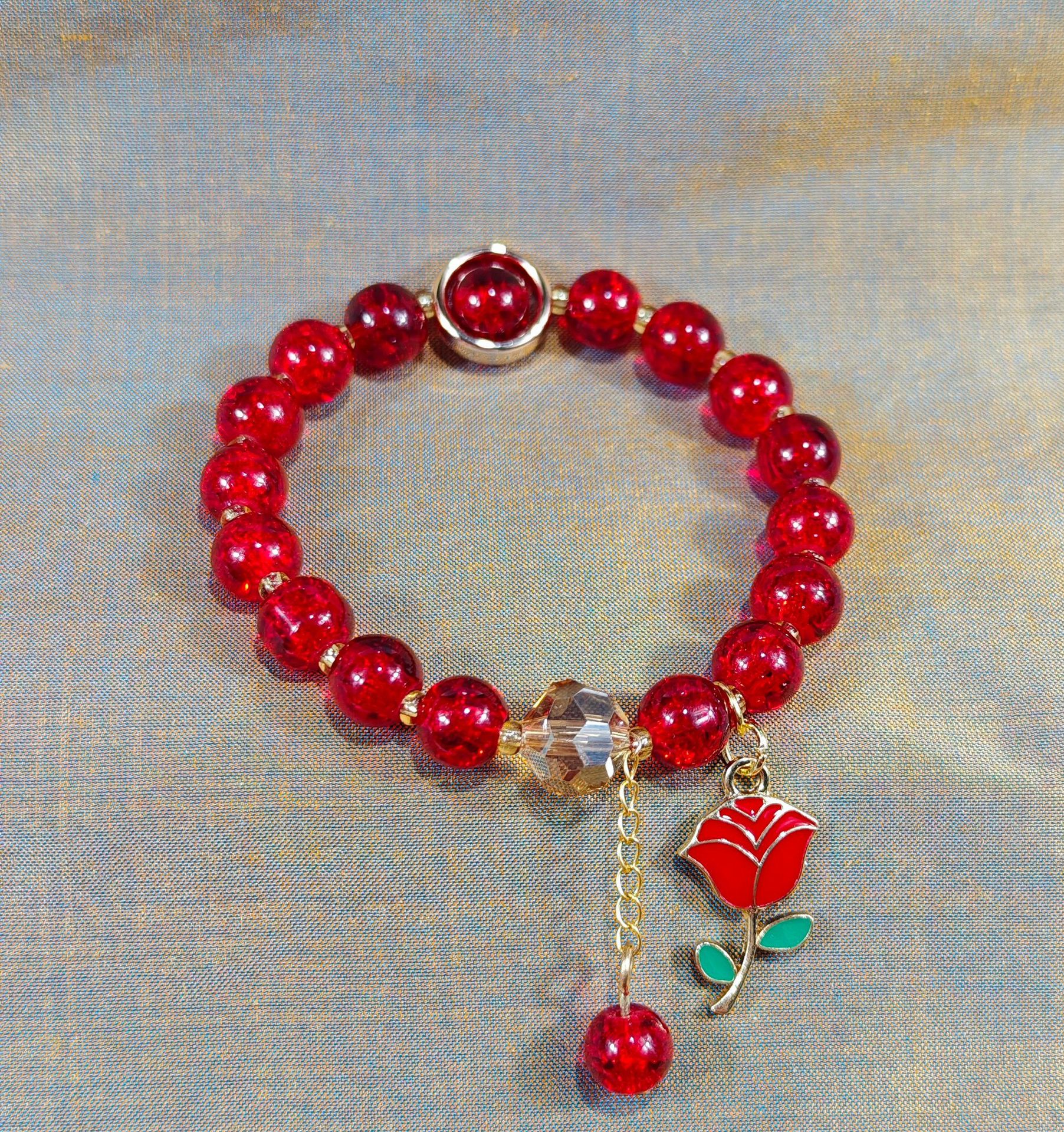 Las celebridades de Internet retro transfronterizas suelen ser todo-fósforo pulsera elástica de estilo ins simple pulsera de moda de lujo ligero, joyería de temperamento