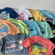 瑕疵 夏季新款童装海钓儿童棉质男童中大童短袖T恤 100-160cm外贸