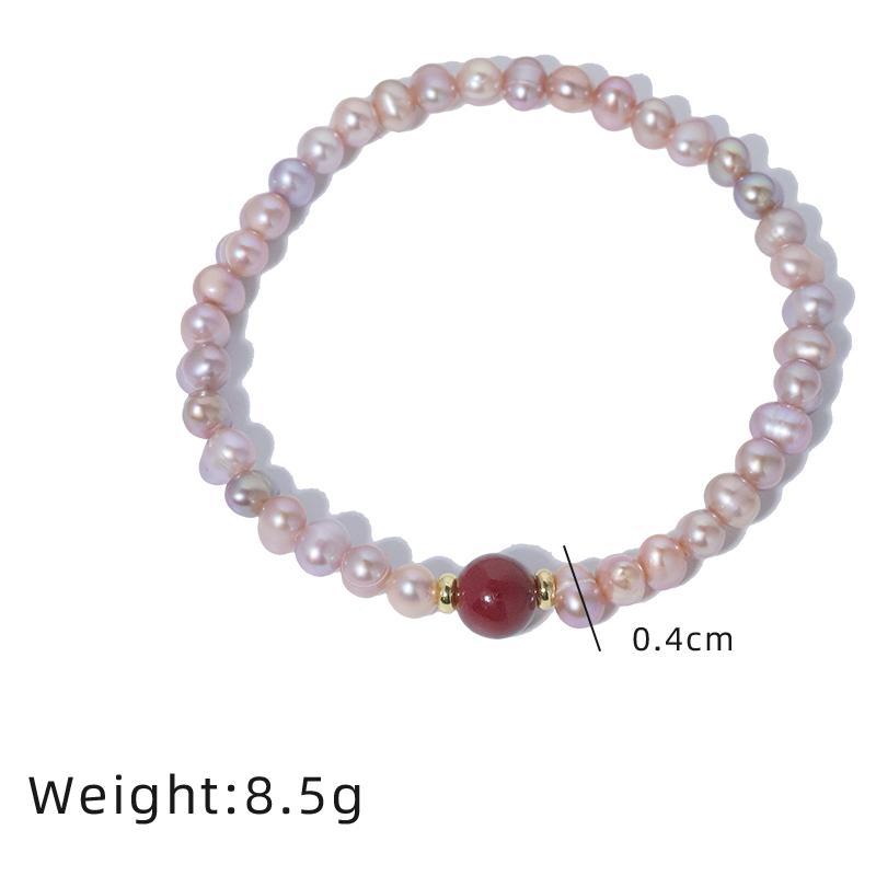 Palacio chino estilo rosa perla pulsera ágata roja del sur mujer lujo ligero de alto nivel con cuentas de transferencia joyas
