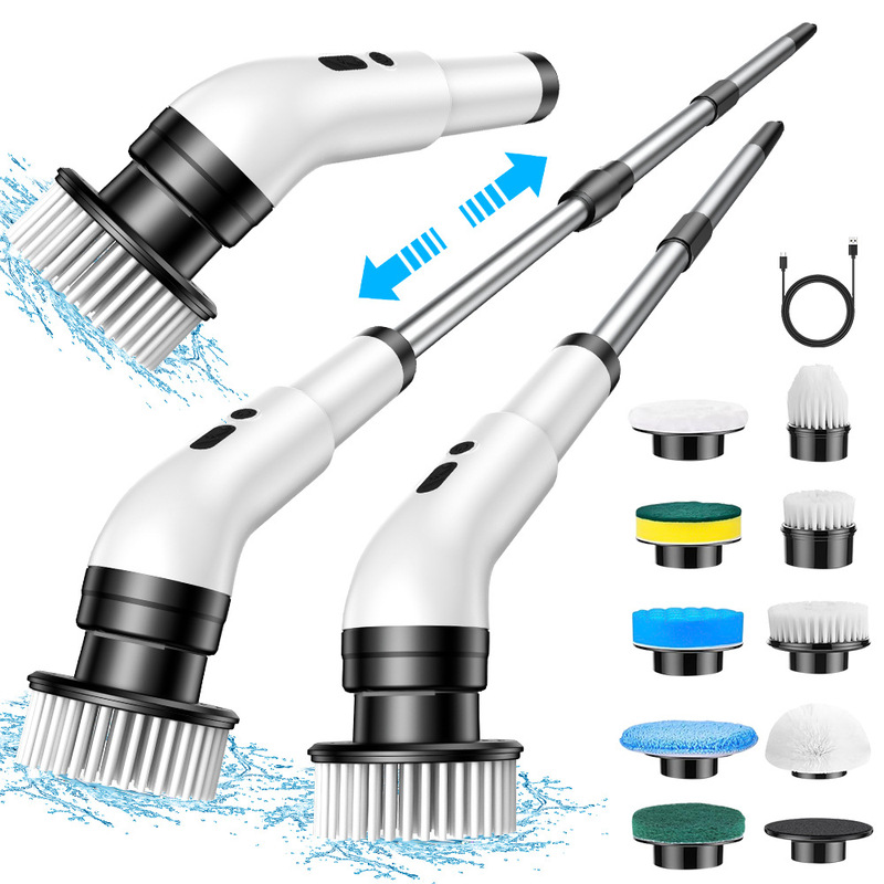 Multifunctional automatic cleaning arm 9-in -1 wireless electric multifunctional cleaning brush bathroom telescopic washing household bathtub
