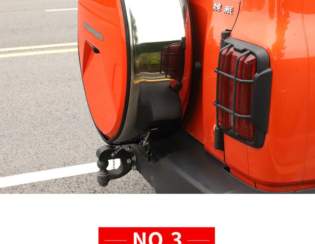 Suitable for tank 300 stainless steel spare tire cover modification city version spare tire shell protective cover for off-road decoration
