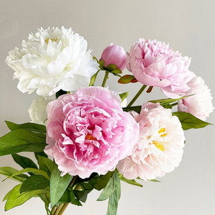 European -style single -branch 3 -headed peony peony simulation flower home wedding decoration photography flower art fake flower furnishings flower arrangement