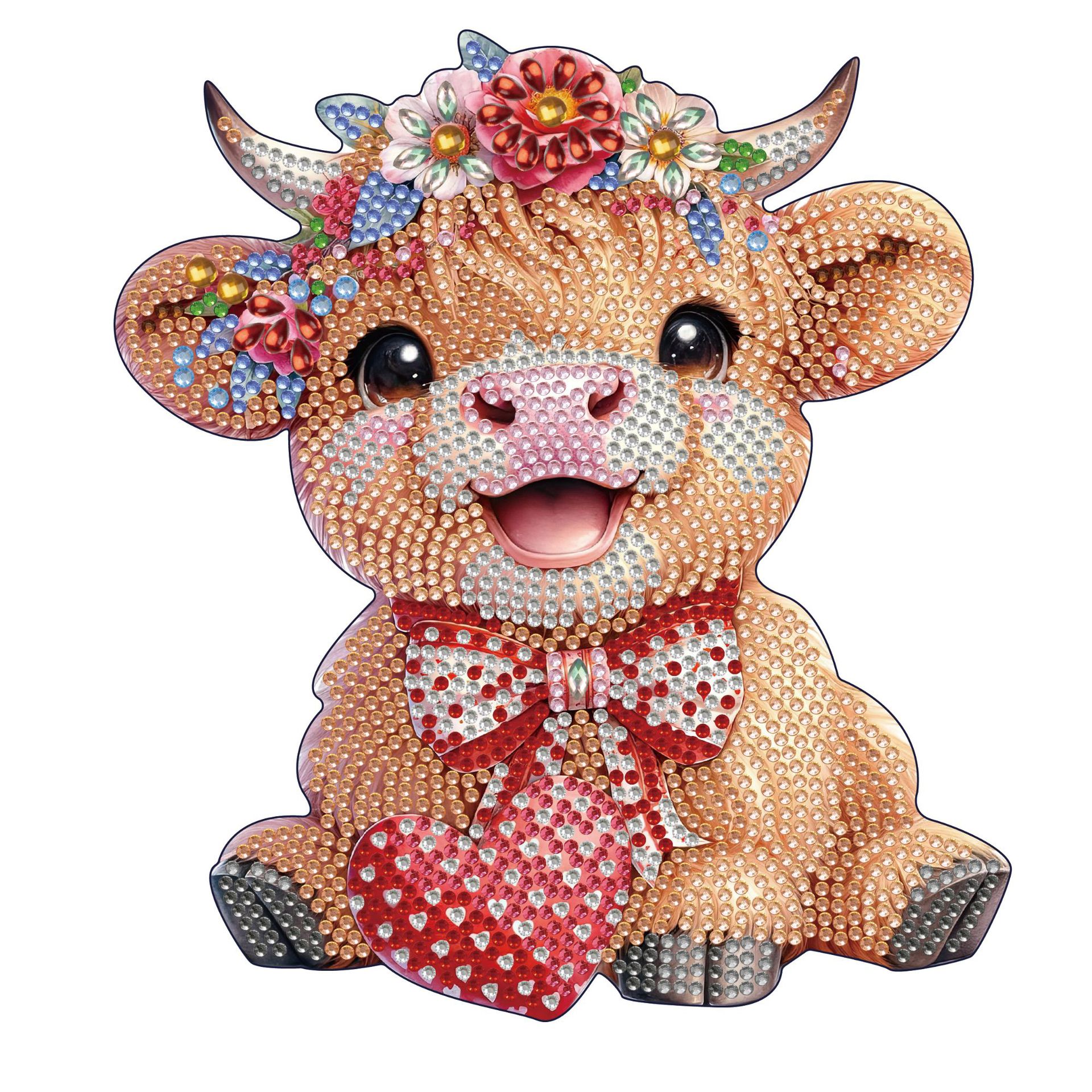 Pintura de diamantes 5D transfronteriza hecha a mano DIY, adorno de juguete de cartón tridimensional, dinosaurio de dibujos animados, pintura de diamantes para niños.