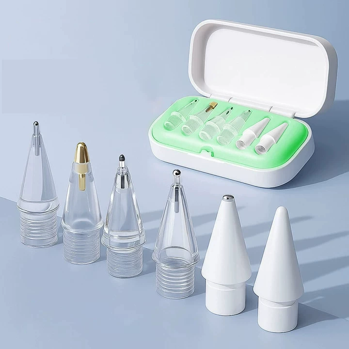 Replacement Pen Tips (Apple Pencil) — Multi-Size Adapter Set with Storage Box, 2.0–3.5 mm