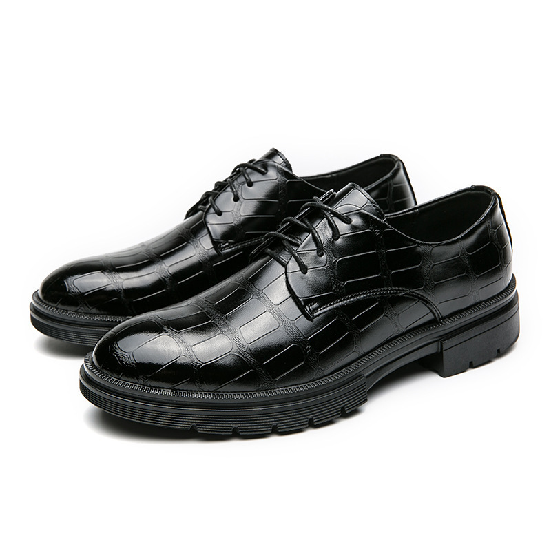 Zapatos de hombre de gran tamaño transfronterizo, zapatos de cuero de color pulido, moda de hombre, bloco tallado, zapatos de negocios, zapatos de boda, novio image 6