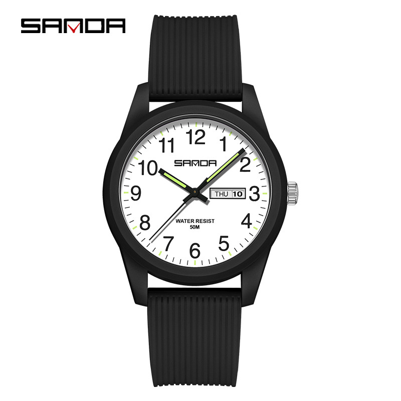 6091 double calendar black and white men's