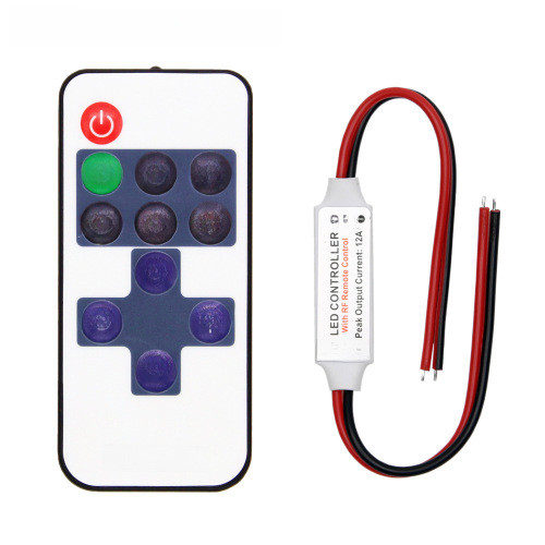 11-key single-color DC mini RF controller 5-24V wireless RF strip light controller LED dimmer