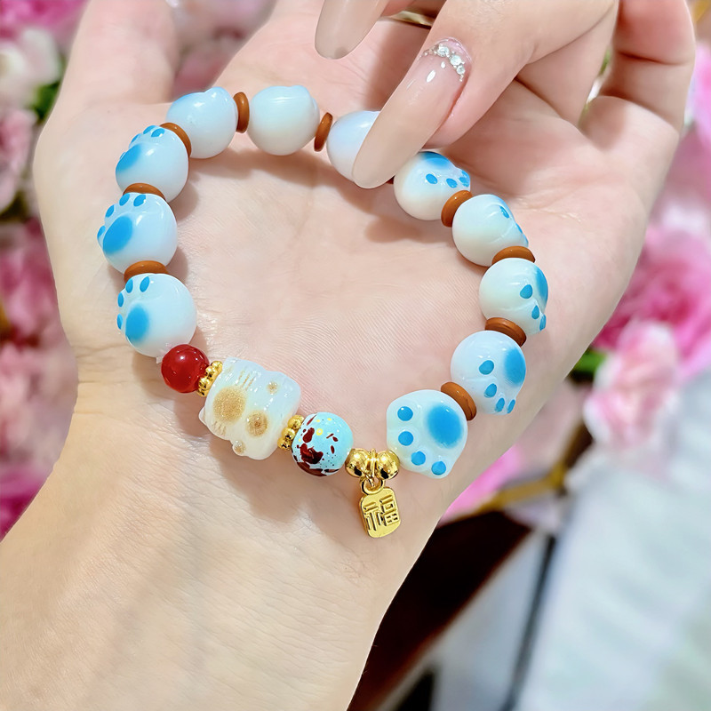 Patas de helado gatos para atraer la fortuna gatos lindos cuentas pulseras de nicho diseño en estudiantes pulseras de regalo para amigos