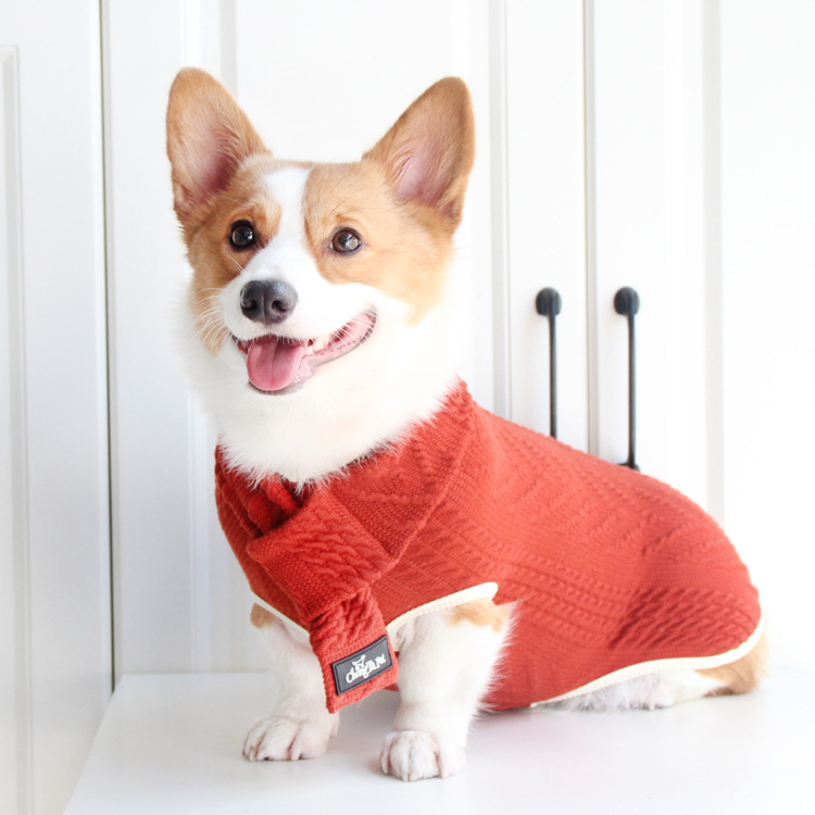 Pet it Casual Retro Pet Knitted Sweater Small Dog Universal Corgi Clothes Winter Pet Christmas Clothes Wholesale