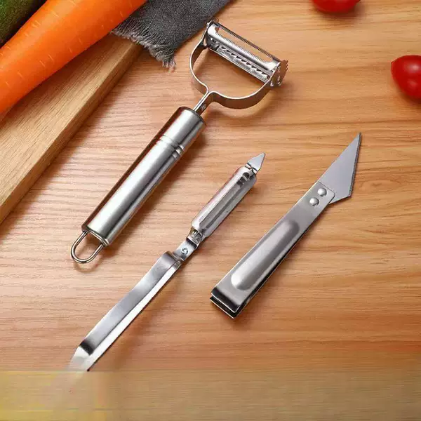 Peeling knife set of three: potato peeler, duck feather clipper, fruit peeler, sharp kitchen household three-piece set