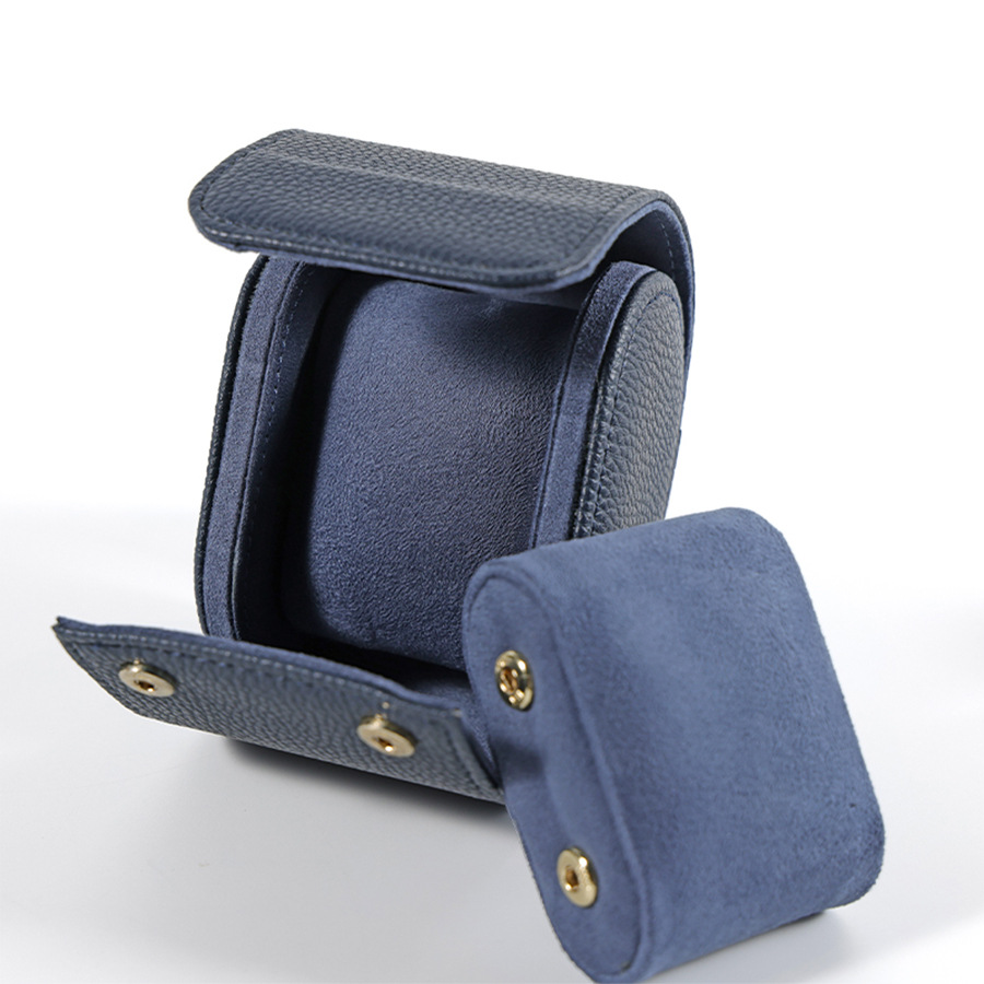 Bolsa de almacenamiento de viaje pu cuero pulsera joyería reloj caja en stock color portátil reloj bolsa reloj caja de almacenamiento