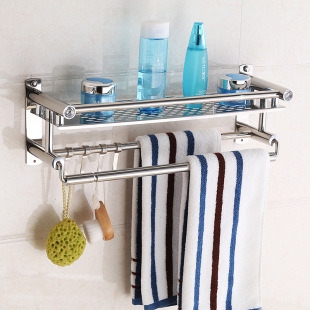 No-Drill Towel Rack Bathroom Storage Rack Stainless Steel Bathroom Storage Rack Bathroom Hardware Accessories Toilet Tray