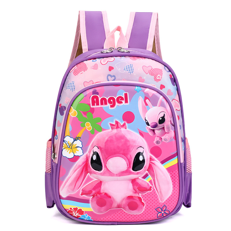 Mochila de dibujos animados Stitch de carcasa dura de 12 pulgadas al por mayor Mochila de jardín de infantes ultraligera Mochila para niños de 3-4 años