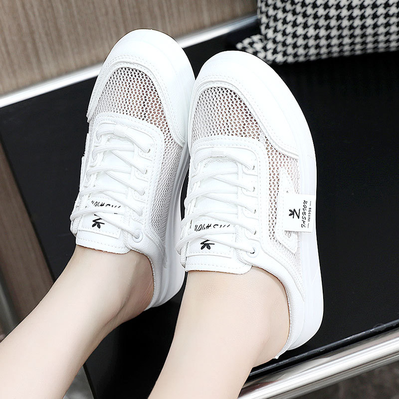Zapatillas Yq56, nuevas zapatillas de media caña, tendencia de verano, de malla hueca, transpirables, con suela gruesa y plataforma para aumentar la altura._voghion.com