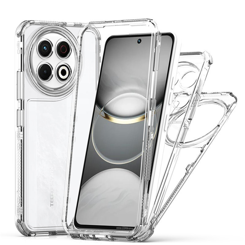 Suitable for Infinix Hot 50 Dazzling Acrylic Transparent Phone Case Spark 30 Three-In-One Airbag Anti-Fall