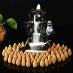 倒流檀香塔香 瀑布烟雾锥形沉香艾草香崖柏藏香 批发沉香倒流香粒