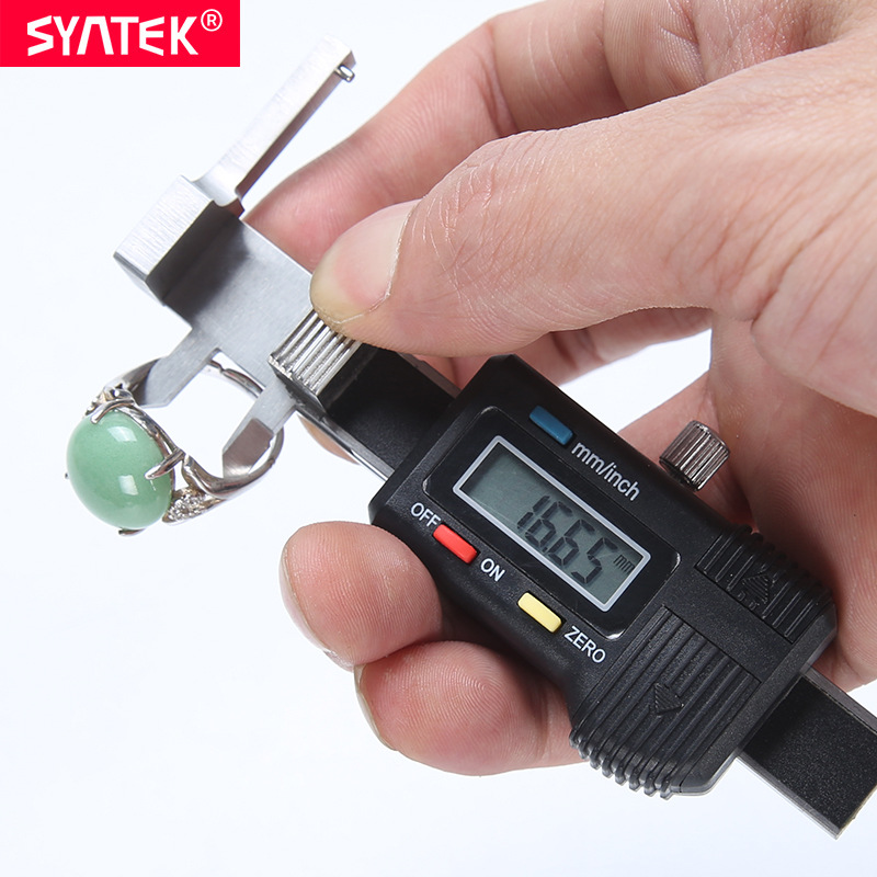 syntek電子數顯卡尺珠寶尺0.01mm文玩戒指佛珠珍珠直徑內徑測量規