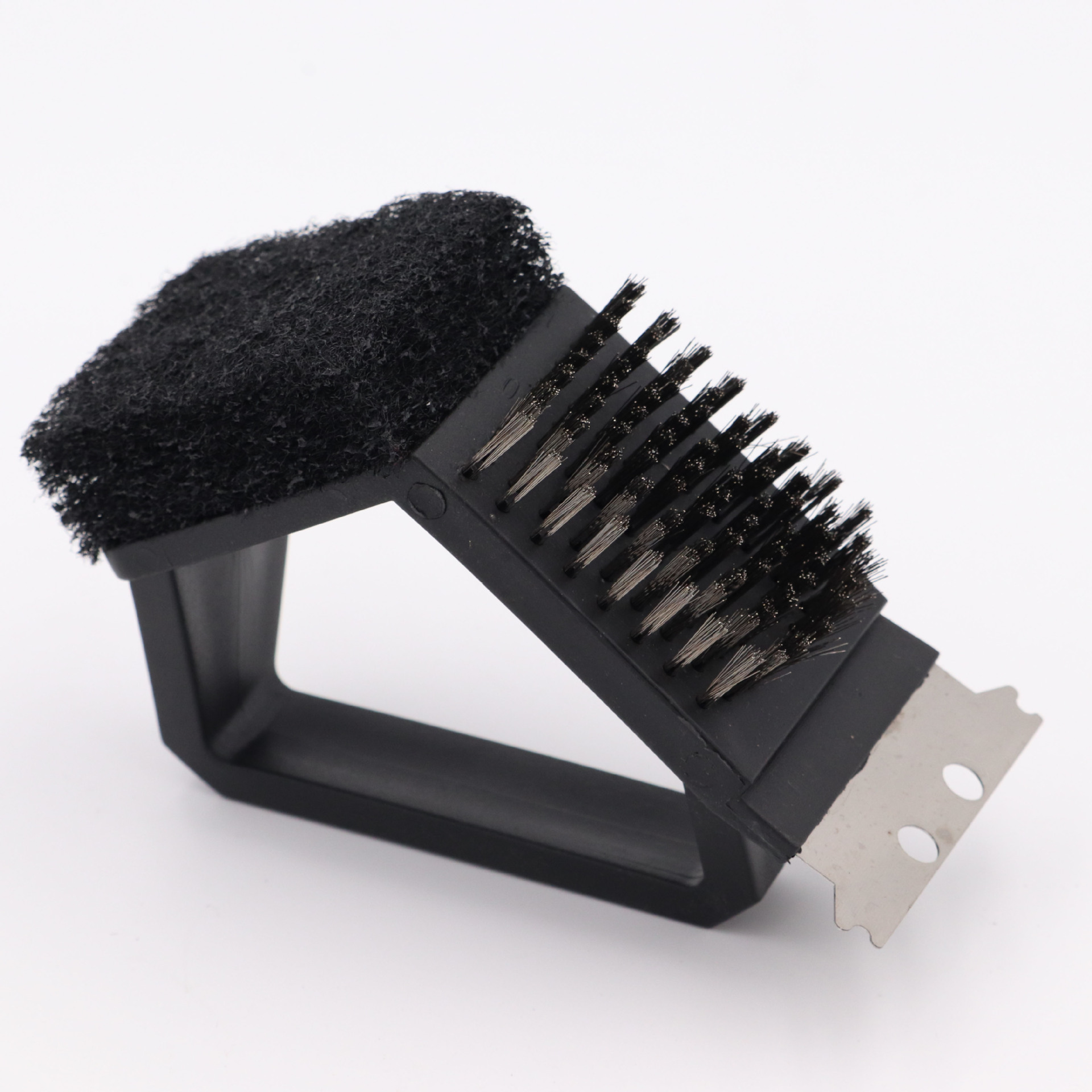 Barbacoa barbacoa cepillo de limpieza cepillo de tres en un horno cepillo alambre cepillo de alambre de cobre ángulo derecho cepillo Multi-propósito barbacoa red cepillo