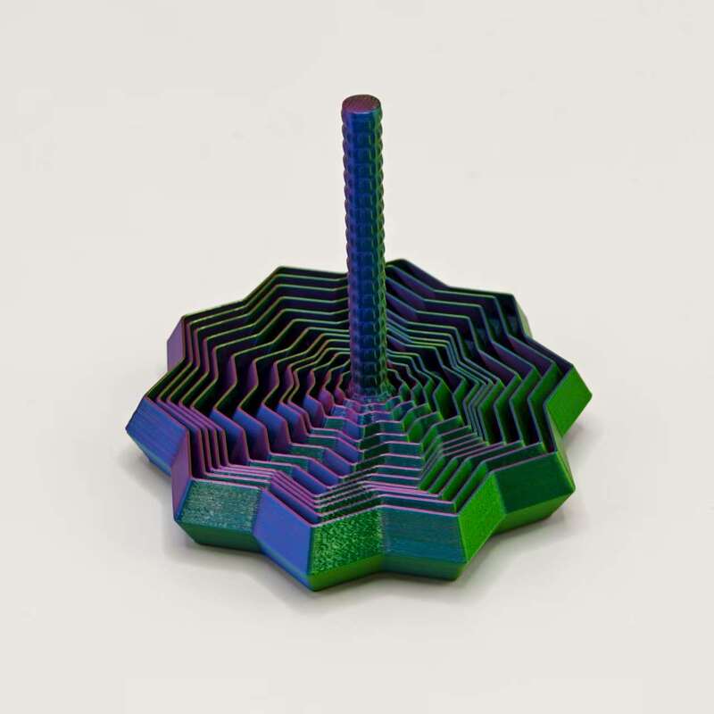 3d打印带手柄的十角边指尖解压玩具萝卜塔螺旋烦躁之十角星摆件|undefined