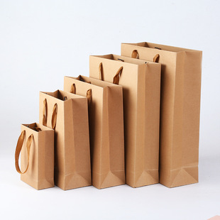 In stock Kraft paper bag packaging bag wholesale can be printed logo all kinds of handbag clothing bag gift bag custom