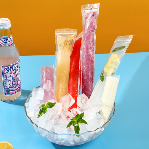 Disposable pop ice bag wholesale 50 packs with free funnel household PE bag self-sealing thickened summer homemade ice cream mold