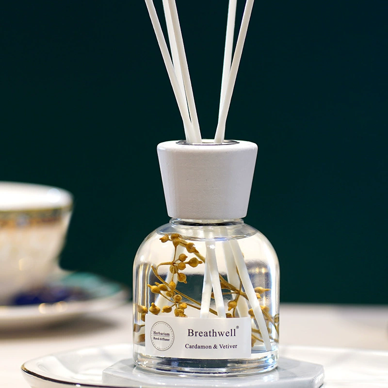 Прозрачная рельефная бутылка для ароматерапии в стиле ins пустая бутылка 200 мл Высококачественная простая домашняя бутылка для благовоний из ротанга с сушеными цветами