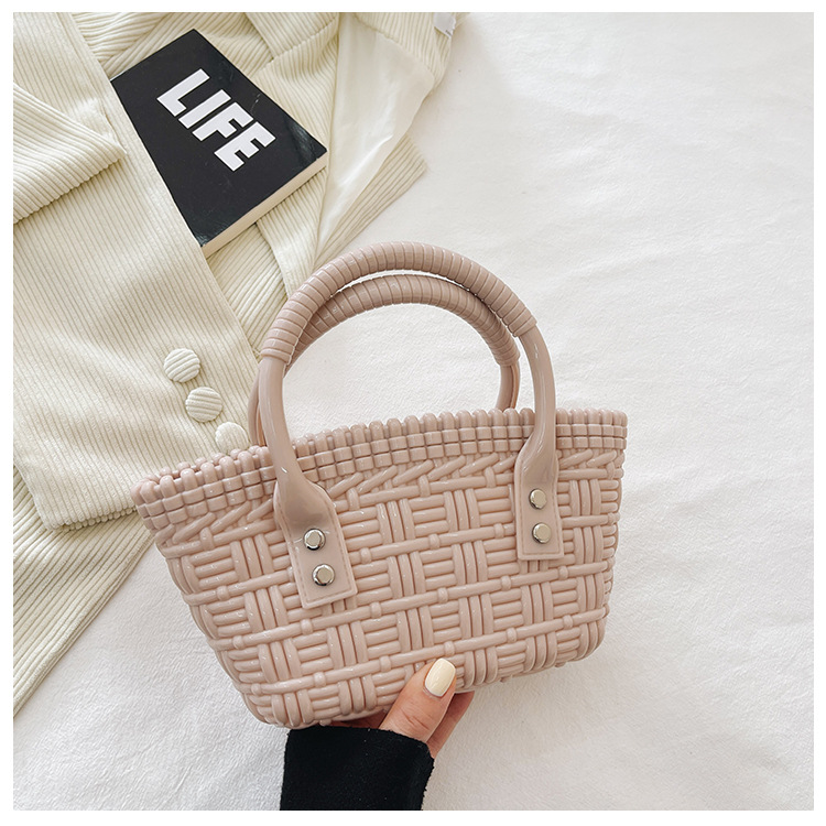 2025 New trendy and versatile crossbody mini vegetable basket jelly bag, fashionable hand-held woven bag, mini tote women's bag undefined
