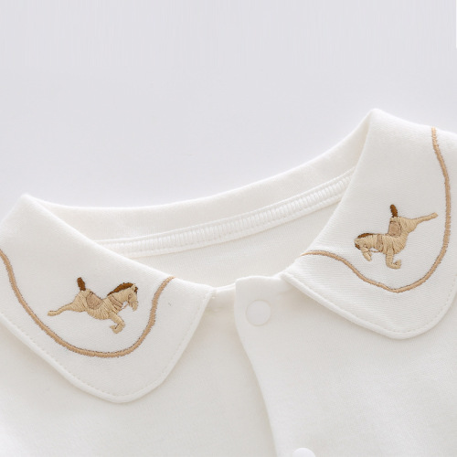 Nordic Trojan cross-border children's clothing baby shirt lapel T-shirt pure cotton long-sleeved bottoming shirt infant cotton top