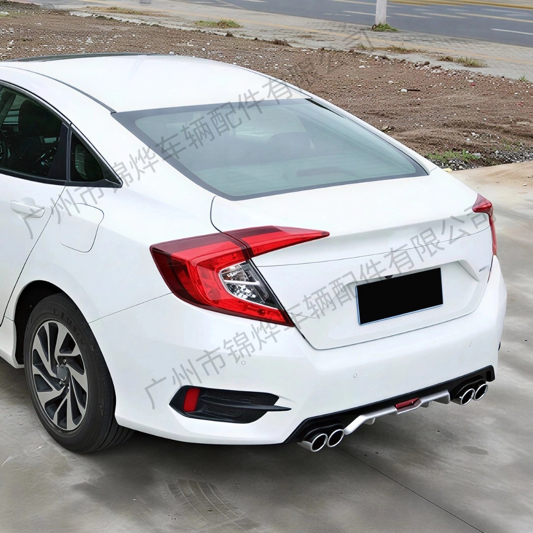 Suitable for 16-20 Honda Civic Sedan 10Th Generation Modified Rear Corner Spoiler, Tail Throat, Rear Lip, Small Body Kit