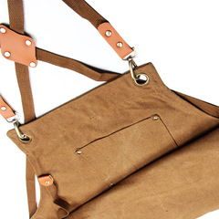 帆布圍裙印字logo理髮師烘焙咖啡廳園藝木工男女餐廳服務員工作服