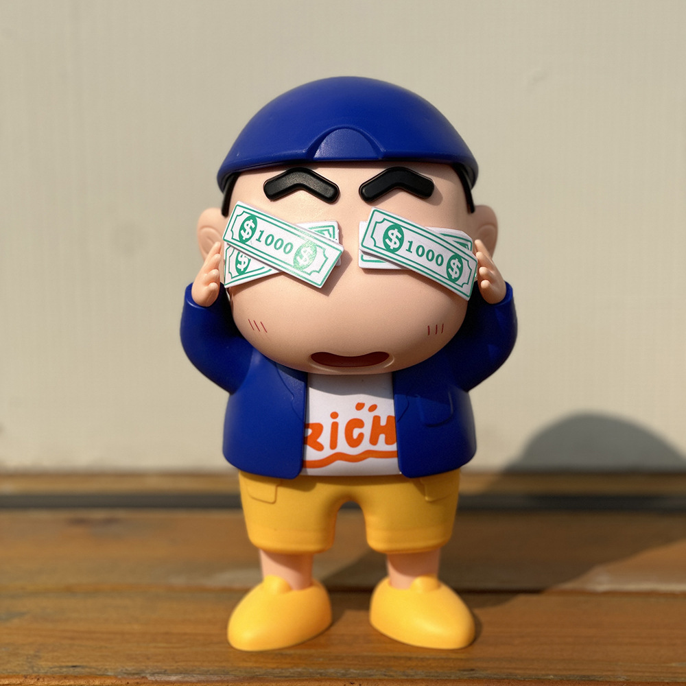 Adornos creativos domésticos, tirano local, dólar estadounidense, crayón Shin-chan, Yehara Shinzhisuke, modelo de figura de muñeca de coche al por mayor image 2