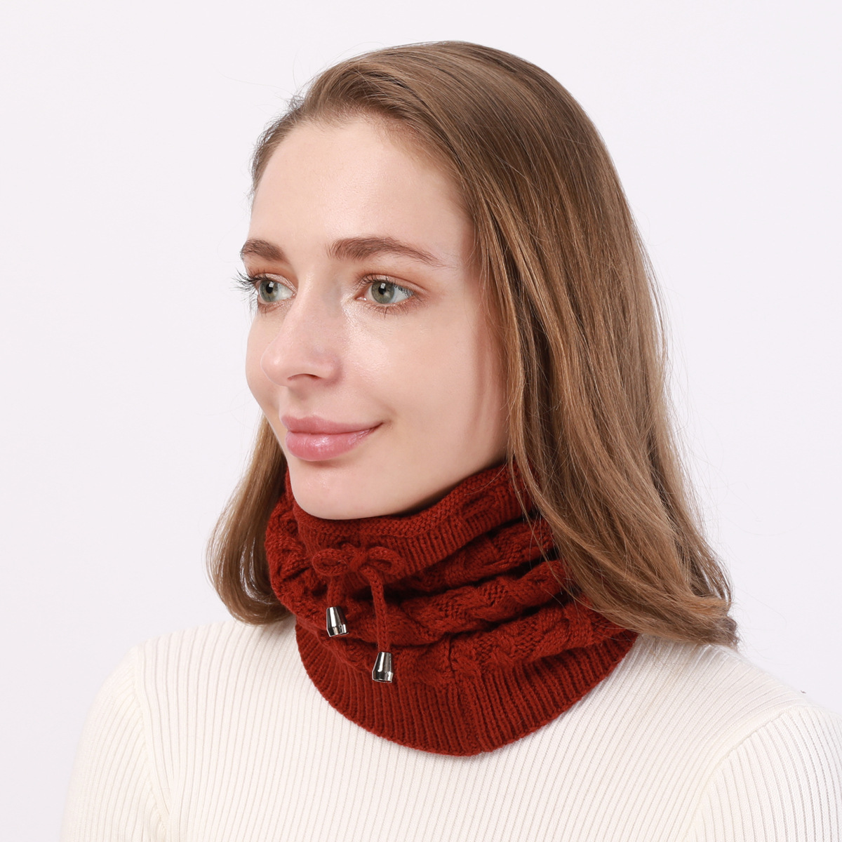 Damen Strickmütze Und Nackenwärmer Set Für Den Winter_voghion.com