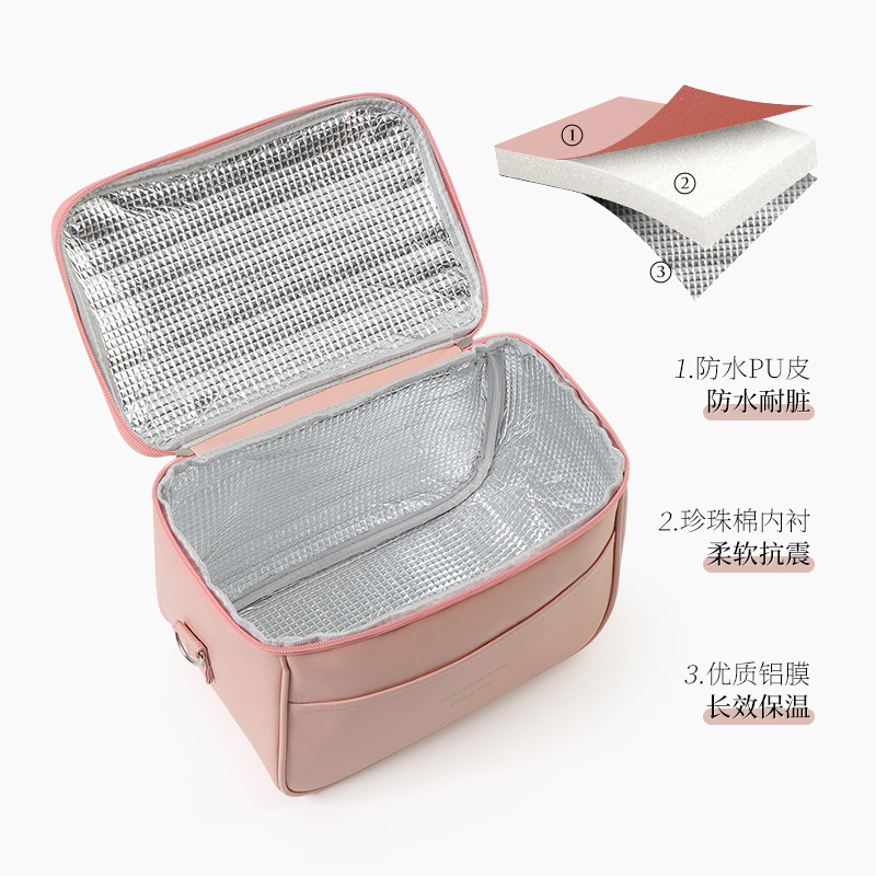 Nuevo paquete de picnic transfronterizo paquete de hielo paquete de aislamiento térmico al aire libre PU paquete de almuerzo impermeable con paquete de almuerzo de almuerzo de aluminio de inclinación