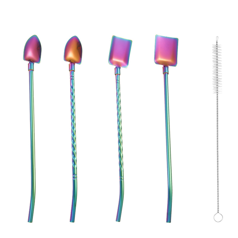 색상 4 스푼 세트