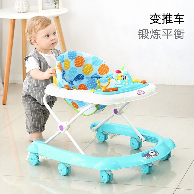 Baby Walker multi-funcional anti-o-pierna Flip chica mano empuje puede sentarse niños bebé niño empezar a conducir