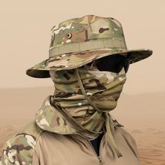 希音temu迷彩戦術奔尼帽セットアウトドア釣り帽漁師帽日焼け止め通気帽子男性対外貿易