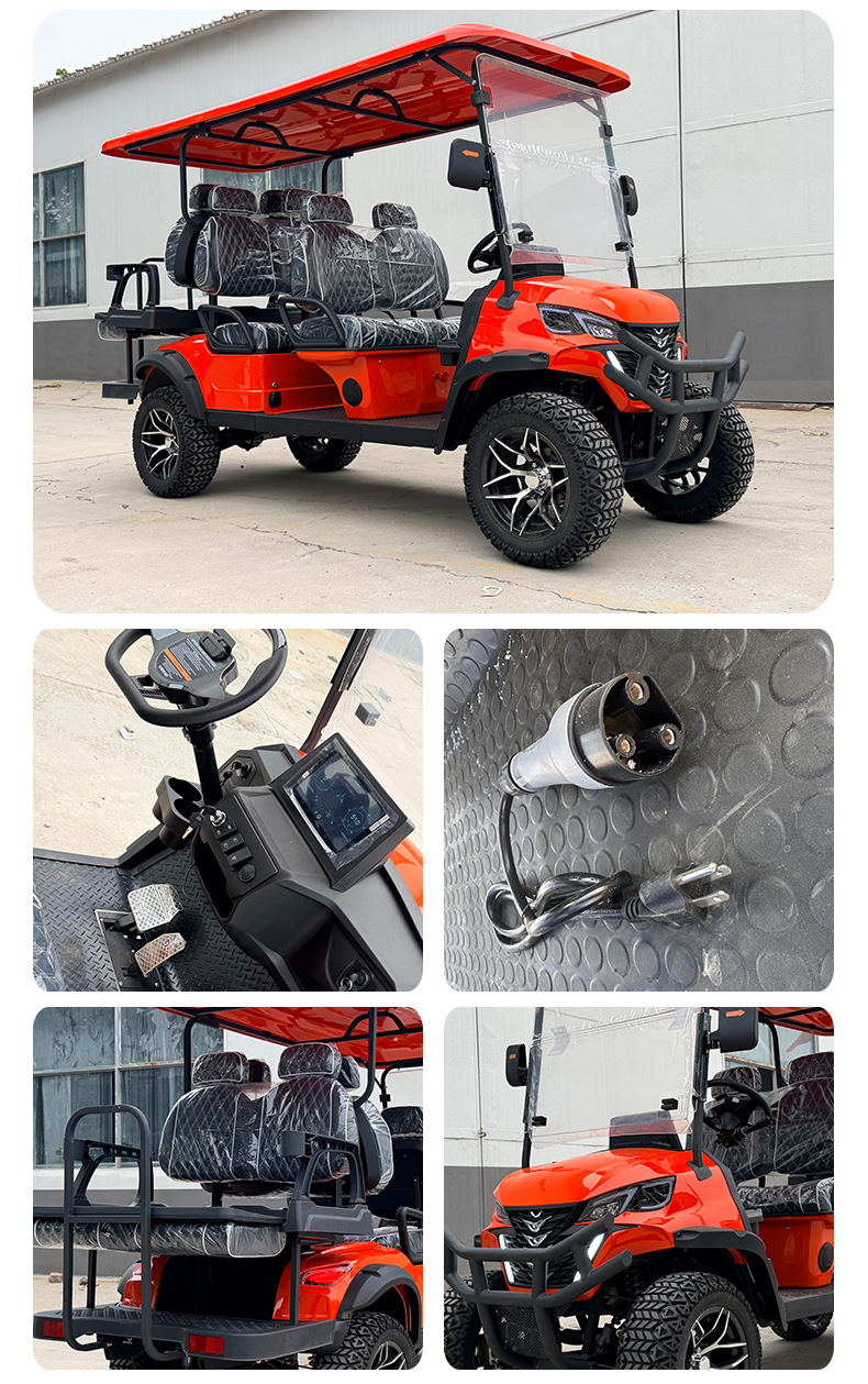 Golf Cart Scenic Campus Factory Area Shuttle Bus 4+2 6-Seater Electric Sightseeing Car Patrol Car