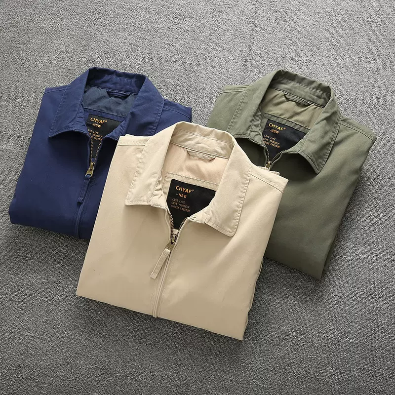 男装现货秋装外套男士秋季纯色翻领夹克男一件批发欧美休闲百搭