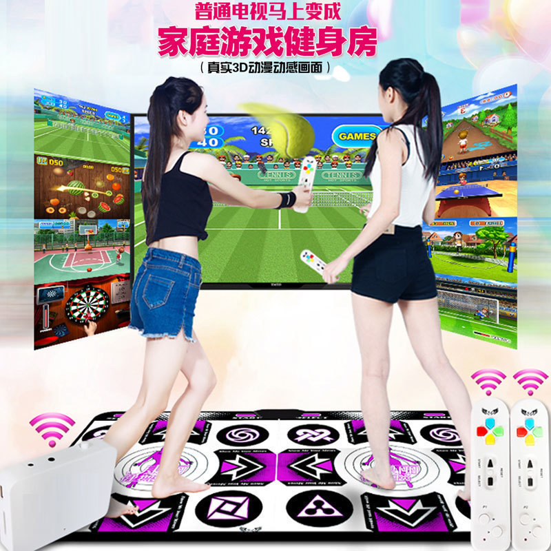 跑步无线家用电视跳舞毯单人双人3D体感游戏跳舞机加厚舞蹈垫跨境|undefined