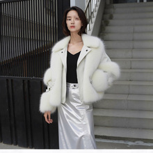跨境海宁皮草外套女2025新款精仿狐狸毛皮毛一体年轻款名媛风毛毛