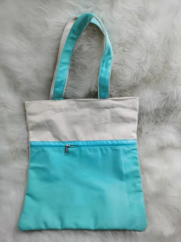 拼接帆布购物袋手提袋棉布袋环保购物袋定制LOGO