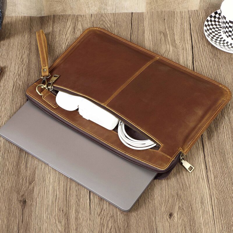 Suitable for New macbookpro14 Protective Case Genuine Leather Apple Laptop Cowhide in stock