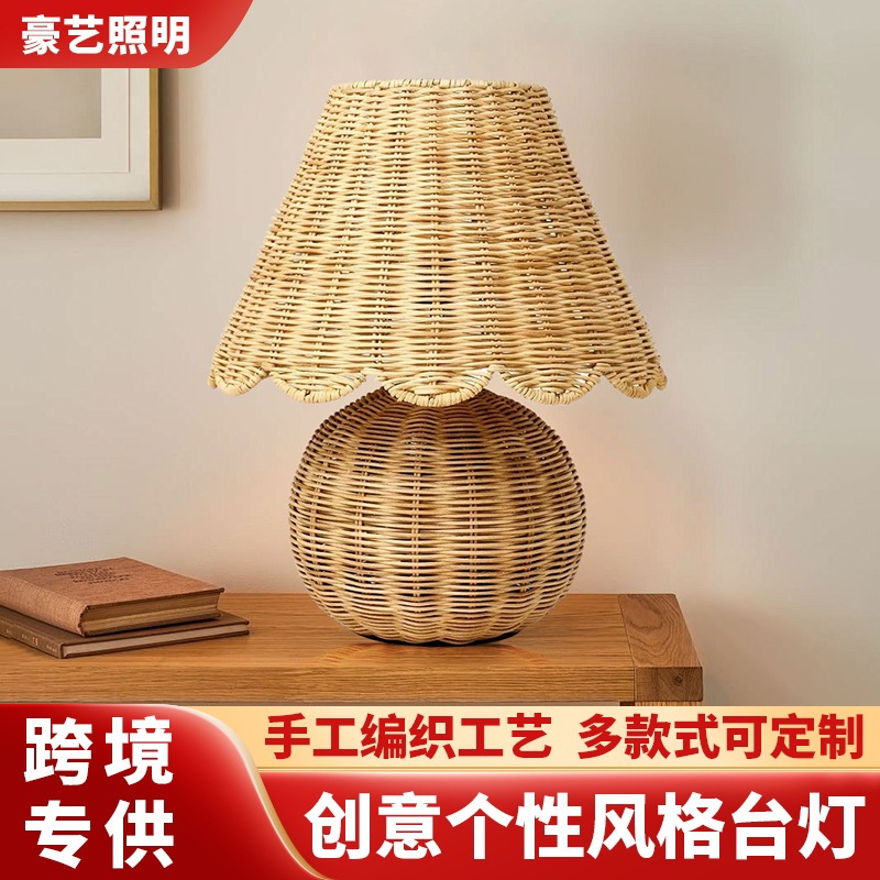 Boho Bamboo Weaving Table Lamp Retro Handmade Woven Bedroom Bedside Lamp Creative Study Desk Light Decorative Lighting Boho Bamboo Weaving Table Lamp Retro Handmade Woven Bedroom Bedside Lamp Creative Study Desk Light Decorative Lighting