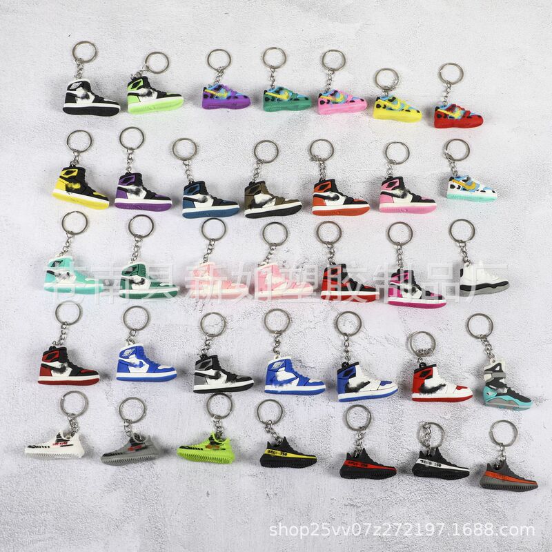 Custom Jordan aj Series 3D basketball shoes keychain aj1 keychain pvc soft key pendant